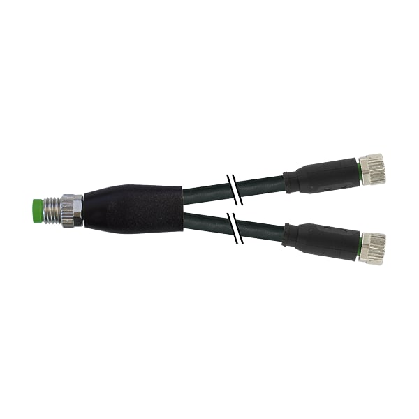 Murrelektronik M8 male Y-distributor / M8 female 0 Degree, PUR 3x0.25 bk UL/CSA+drag chain 0, 3m 7000-87001-6300030 - main